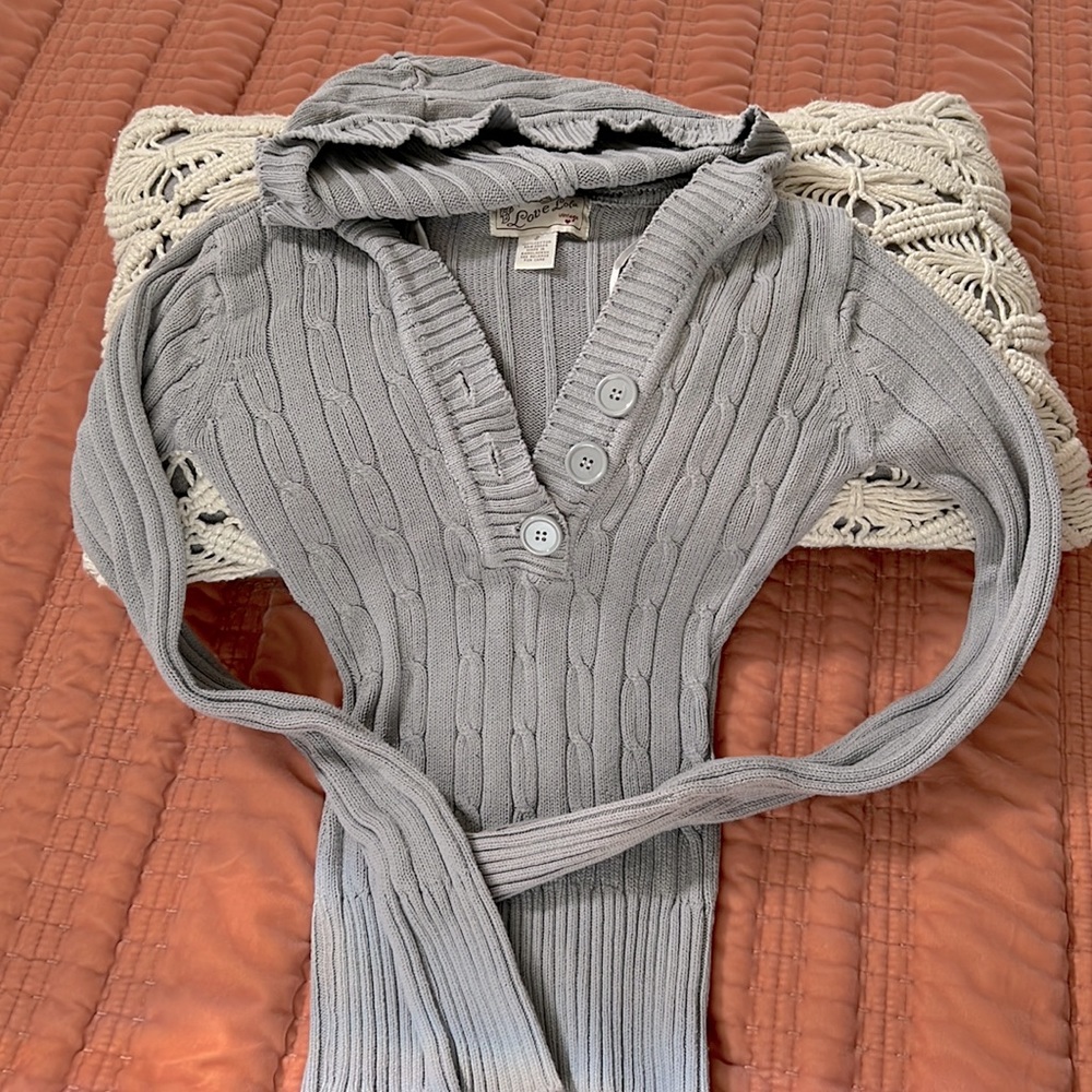 Fitted ribbed hoodie sweater